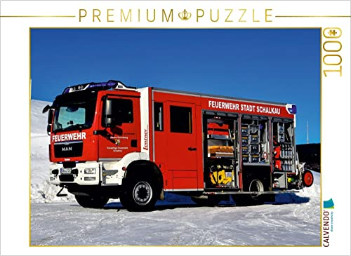CALVENDO Puzzle Lentner Hilfeleistungslöschgruppenfahrzeug HLF 20 / Freiwillige Feuerwehr Schalkau 1000 Teile Puzzle quer | Lege-Größe cm Foto-Puzzle für glückliche Stunden