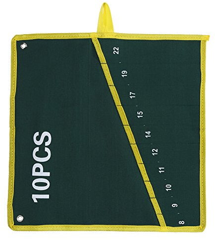Fdit Roll-Up-Werkzeugtasche mit Maulschlüssel, Zange, Organizer-Tasche aus strapazierfähigem Segeltuch 6/8/10/12/14/25 Taschen, 10Pockets