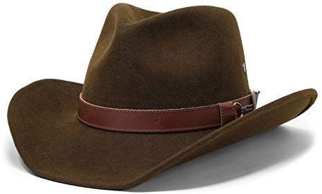 Borges & Scott Forester – Westernhut aus Wollfilz – Cowboyhut - wasserabweisend - mit Drahtkrempe - Dunkelbraun 56cm (Klein)