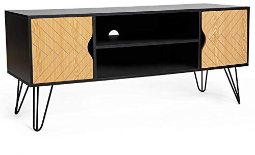 IDMarket Leoni - Mueble para TV (2 puertas, diseño gráfico, 113 cm)