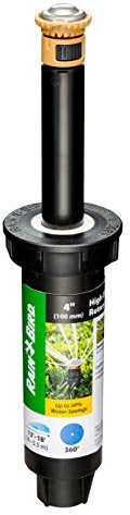 Rain Bird 12SAFPRO Hocheffizienter Pro-Drehsprinkler, 360° volles Muster, 33-45 cm Sprühabstand, 10,2 cm Pop-Up-Höhe