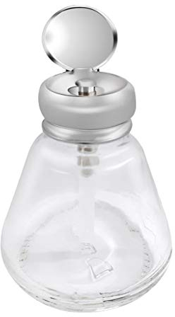 Haude Empty Nail Polish Makeup Remover Pump Dispenser Glass Push Down Press Bottle