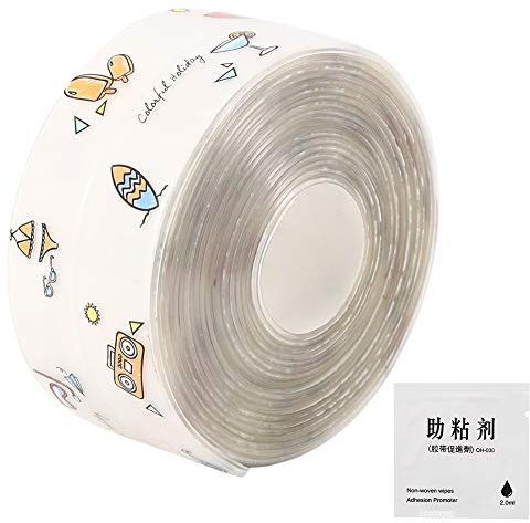 Cikonielf Abdichten Dichtungsstreifen PVC Transparente Lücken Dichtungsband für Küchentoilette Verwenden Sie Herdplatte WC-Spüle Becken Rand Dusche(Transparenter bunter Feiertag)
