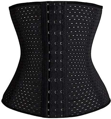 GELing Damen Waist Trainer für Stark Formend Bauchweg Verstellbare Korsett Unterbrust Corsage Kurzer Torso Taillenformer Body Shaper für Shaping Training Gewichtsverlust Schwarz XS