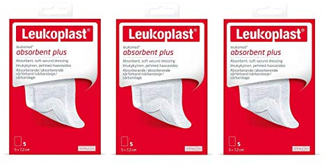 Leukoplast Leukomed Tiritas Absorbentes Plus - Apósitos de tejido transpirable suave y acolchado para cortes y ampollas