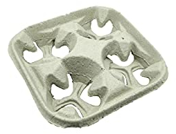 TELEVASO 75 uds - Portavasos de Fibra de Papel, portavasos ecológicos - portavasos Capacidad para 4 Vasos - Biodegradables y reciclables - Resistentes y aislantes al Calor