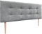 DHOME Gepolstertes Kopfteil ACUALINE 8cm Dick - Stoff und Kunstleder für Betten (Grau, 150x115cm Mit Füßen für 150/160)