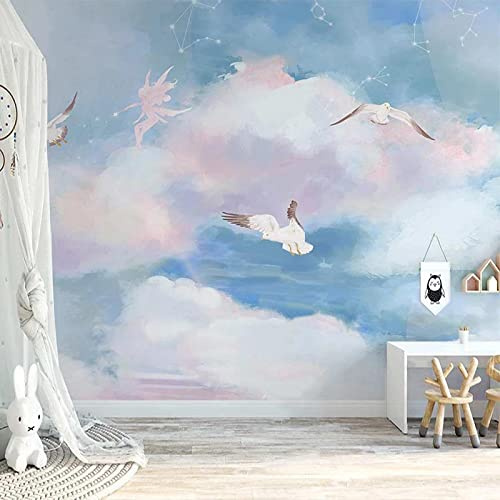XTSWallpaper Photo Papier Peint Effet 3D - 300X200Cm Couleur Nuages Ciel - Panoramique Murale Enfants Chambre Décoration Affiche Murale - Personnalisable Papier Peint Pvc Autocollant