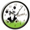CreaDesign, Wanduhr Kinder personalisiert mit Name, Motiv Panda Bär, Rahmen Wanduhr schwarz, Ø 19,5 cm