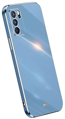 Topme Silikonhülle für Oppo A16 / Oppo A16s / Oppo A54s (6.52 Inches), [handyhülle im Goldrand-Stil] - Navy blau