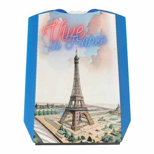 speecheese Vive la France Eiffelturm Parkscheibe im Retro Look zum Thema ParisEiskratzer Wasserabstreifer und Einkaufswagen-Chips Frankreich parken Paris Parkplatz Es lebe Frankreich