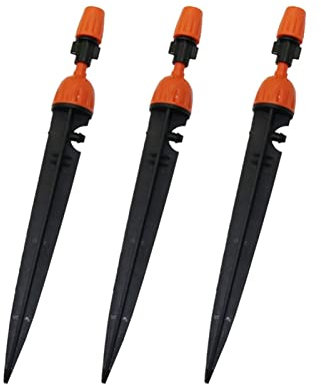 TRENTSNOOK Watering potted plants Watering pot lids Orange Adjustable Micro Sprinkler Agricultural Watering Dripping Head Garden Hose Nozzle 2 Functions Suitable For 4 Mm Hose 5 Pieces