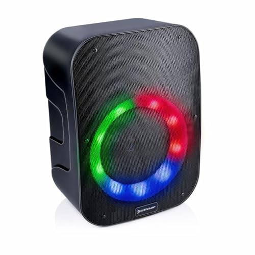 Dunlop Bluetooth Lautsprecher - 1200 mAh - koppelbar - mit Licht - Schwarz