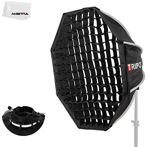KX65 25,6 pollici/65 cm Portable Octagon Softbox Reflector with Honeycomb Grid Compatible for Godox V1 AD200 AD200Pro AD100PRO Round Head Speedlight