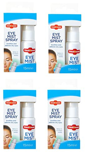 Eye Mist Eyelid Spray for Refreshing Dry Tired Irritated Itch Sore Eyes 15ml | Pack fo 4 | Instant Relief from Dry, Tired and Itchy Eyes | Refreshing & Soothing Eye Mist Spray