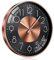 TOKTEKK Wall Clock 30.48cm Silent Non Ticking Clock Modern Wall Clocks Battery Operated for Living Room, Aluminium Round Decorative Clocks for Bedroom Kitchen Office Home Decor(Rose Gold Number)
