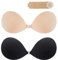 Reggiseno push-up adesivo super appiccicoso invisibile senza spalline senza schienale reggiseno di sollevamento per le donne con capezzoli pasties, Nero e beige, D