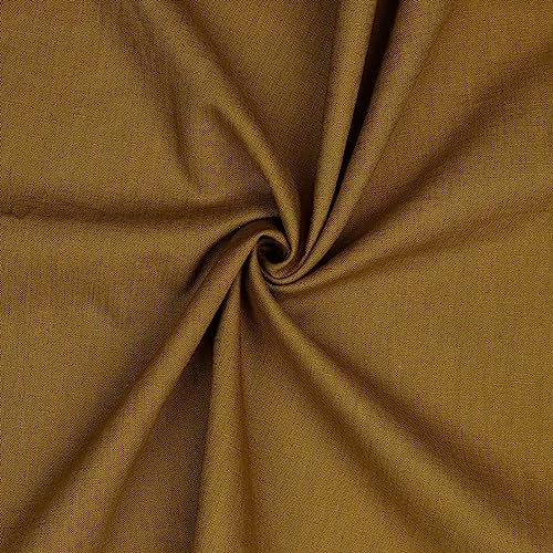 Leinen Stoff Meterware Uni 40 farben 100% Leinenstoff Naturstoff OEKO-TEX 140cm Breite (040 I Senf)
