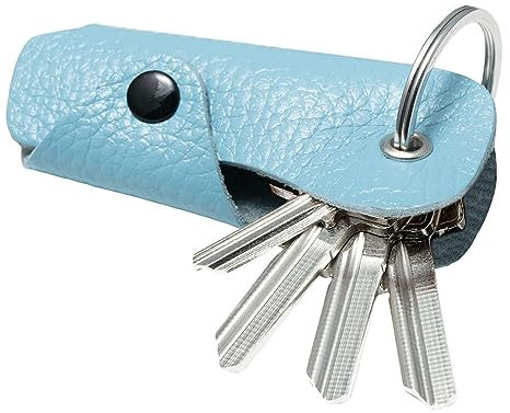 MAGATI Schlüsseletui Occhio Nero | Key Organizer aus Leder für 1-6 Schlüssel, Geschenk für Damen & Herren, Hellblau