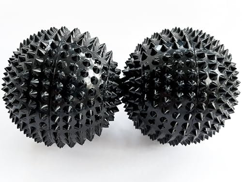 2x DBT Skills Igelball | Magnetischer Hochstress Akupressurball | Biologisch Abbaubar - Schwarz | 47mm Durchmesser | zum Stressabbau oder zur Massage, gegen Anspannung und für mehr Konzentration