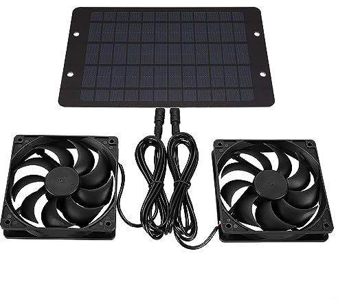 Ventola di scarico solare, ventola di scarico a gabbia per animali domestici, ventilatore USB portatile a timpano, ventilatore solare per uso domestico per esterni (con pannello solare)