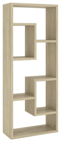 vidaXL Wall Shelf Household Living Room Wall-Mounted Hanging Wall Display Shelf Cabinet Rack Storage Space Cabinet Ledges Chipboard Sonoma Oak