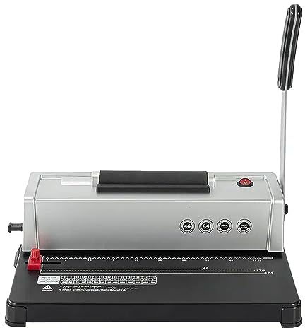 LBMED Elektrische Lochbindemaschine, 46-Loch-Kammbindemaschine Mit Docking-Schieber Und Ausziehbarer Abfallbox, Einstellbare 3 Ränder Und 12 Blatt/Zeit-Lochung, Ohne Fransen, Für A4/A3/A2