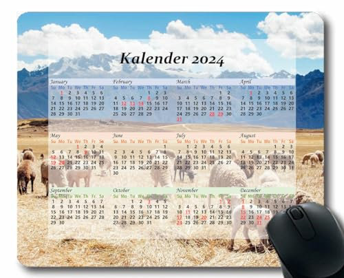 YENDOSTEEN 2024 Kalender Mauspad,Spiel Naht Mousepad, Wunderkerzen Rauchlicht rutschfeste Gummi-Mauspads für Bürocomputer,Laptop
