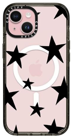 CASETiFY Impact Schutzhülle für iPhone 15 [Kompatibel mit Magsafe / 4X Falltest in Militärqualität / 2,5 m Fallschutz] – Stars Black - Schwarz