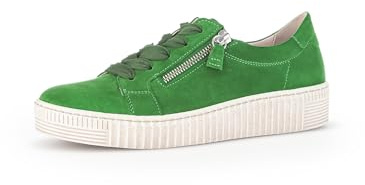 Gabor Damen Low-Top Sneaker, Frauen Halbschuhe,Wechselfußbett,Best Fitting,Turnschuhe,Laufschuhe,schnürschuhe,schnürer,Verde,40.5 EU / 7 UK