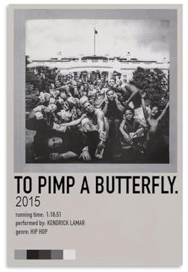 EVMILA Poster mit Aufschrift To Pimp a Butterfly, dekoratives Gemälde, Leinwand, Wandposter und Kunstdruck, modernes Familienschlafzimmer-Dekor-Poster, 40 x 60 cm