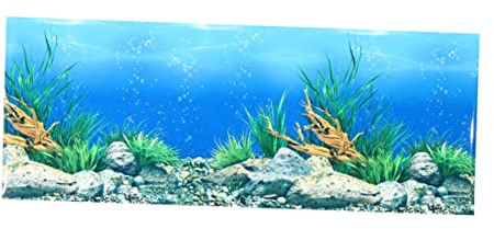 Housoutil Aquarium Background Sticker Double-sided Adhesive Decorative Wallpaper for Fish Tank 3d Underwater Backdrop High 50x122cm Suitable for Freshwater and Saltwater Tanks