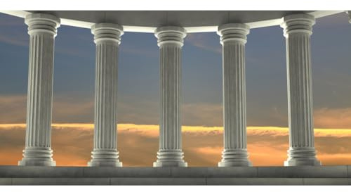 ASDCXZ Greek Marble Columns Backdrop 2.7x1.8m, Roman Empire Architecture Civilization Culture Ancient Ruins Temple Photography Backdrop, Vinyl Photo Backdrop for Historical Building