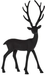 EGLO LIVING Deko Rentier Baligian, Weihnachtsdeko Fensterbank, Herbstdeko Wohnzimmer, Weihnachtsfigur Hirsch REH, Tischdeko Weihnachten Herbst, Metall in Schwarz, H 44 cm