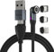 Statik 360 Pro Magnetic Charging Cable - Fast Charger USB C Charger Cable, Phone Charger 3 in 1 USB C to USB C, Micro USB & iProduct Tips, USB A Adapter - 100W Black 10FT/1M