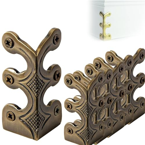 Skiffers Baseboard Corner Protectors, Solid Brass Skirting Board Corner Protectors, Skiffer Skirting Board Corner Protector, Brass Skiffers for Baseboards (Bronze,24 Pcs)