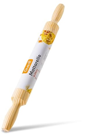 IPEA Rouleau à Pâtisserie en Bois avec Poignées - Rouleau à Pâtisserie avec Surface Antiadhésive pour étendre et pétrir les Pâtes Fraîches, les Pizzas, les Biscuits, les Raviolis