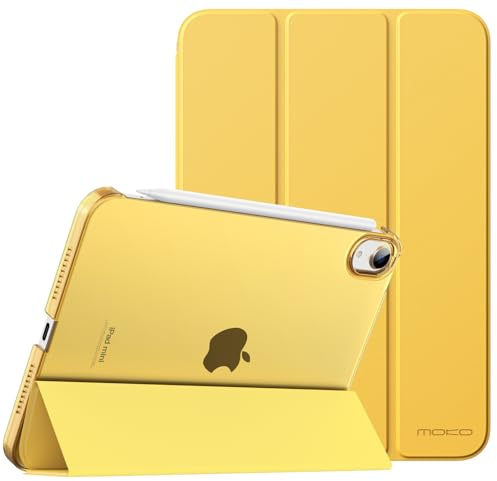 MoKo Custodia Protettiva Compatibile con Nuovo iPad Mini 6a Gen. 8,3 Pollici 2021, Case Leggero e Sottile, Semi-Trasparente, Auto Sveglia/Sonno, Giallo Nebbia