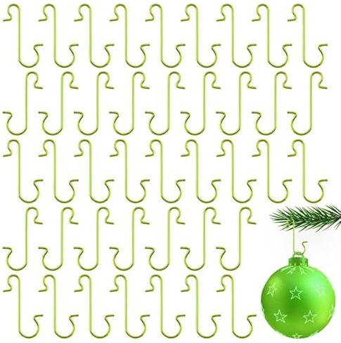 CVZQTE 100 Stück S-förmige Haken für Weihnachtsschmuck, Weihnachtsbaumkugeln, Anhänger, Hängedekoration, Neujahr, Zuhause, Navidad