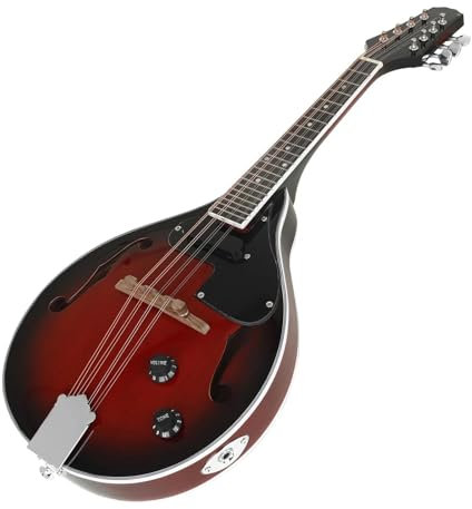 Erwachsene Mandoline-Instrument Mandoline 8-saitige Gitarre A-Stil Elektrische Mandoline Saiteninstrumente Mit Tasche Saitenplektrum Zubehör(Red electric)