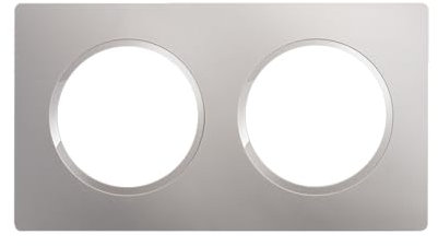 DEBFLEX - Casual Evo - Plaque de Finition - Enjoliveur Pour Prises et Interrupteurs - 2 Postes - Remplaçable - ABS - Pour Installation Encastrée - Gris Platine - 158 x 86 x 10 mm