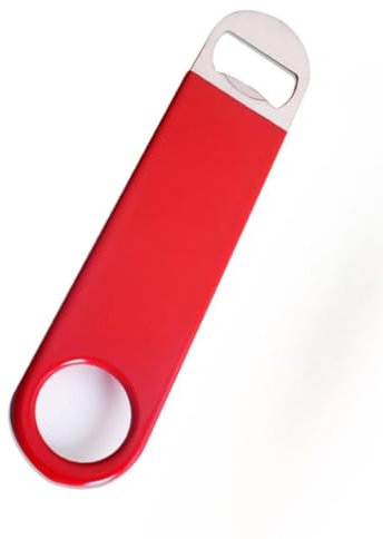 Bartender Bottle Openers, Bar Blade, Beer Openers, 1 Pack red by Professional Grade: Rubber Coated, Stainless Steel.