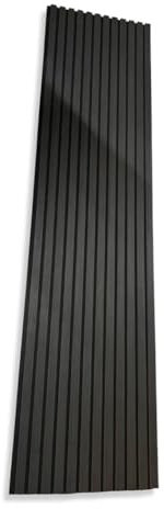 Acupanels Sound-Absorbing Acoustic Panels, 240x60cm/11kg, Wall & Ceiling Mountable, Decorative Wood Panelling and Soundproofing for Living Room, Dining Room, Bedroom, Office, Salon (Black Ebony)