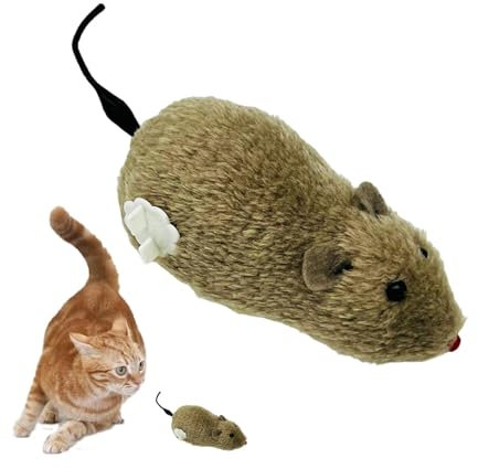 Cat Mice Toys | Wind up Indoor Cat Plush Mousee Hunting Toy | Simulation Catnip Soft Toy | Plush Mice Wind-up Pet Toys, Clockwork Mousee Running Toy, Realistic Mousee Racing Toy for Kitten, Indoor Cat