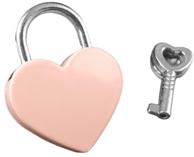 QOWIJEX 1 Pieza Candado Corazón de Amor con Llave,Candado Rosa Pequeño, Candado de Amor, Llave Decorativa para Puerta,Taquilla,Maletas, Armario, Cuadernos y Joyeros