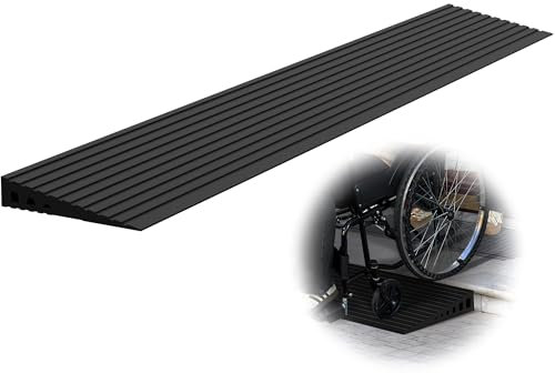 XARILK 25mm Rise Threshold Ramps for Doorways, 1000KG Load Capacity, 90cm Wide Natural Rubber Power Wheelchair Ramp is Adjustable and Cuttable for Doorways, Curb, Sweeper, Power Scooters, Bathroom