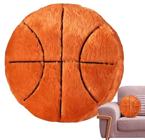 Generisch Basketball-Plüschkissen, Basketball-Kissen,Basketball gefülltes Kissen - Weiches, gefülltes Kissen, Sportspielzeugkissen für Büro- und Schlafzimmerkomfort