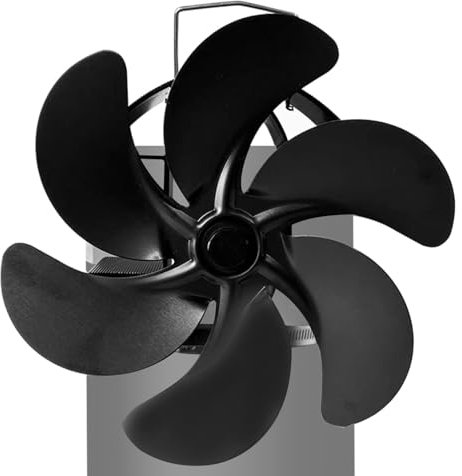 Ventilador de estufa de calor – Ventilador silencioso montado en la pared para estufas de leña, calefacción de pellets y leña, ideal para la cocina, ventilador de chimenea montado en la pared