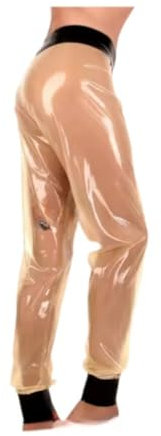 GAYLOP Latex Pants Lockere Latexhose, Gummihose, Transparent Und Schwarz, L