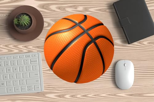 Tapis de souris, souris PC ou ordinateur portable – Balle de basket-ball – pour tous les amateurs de basket et de sport en général.